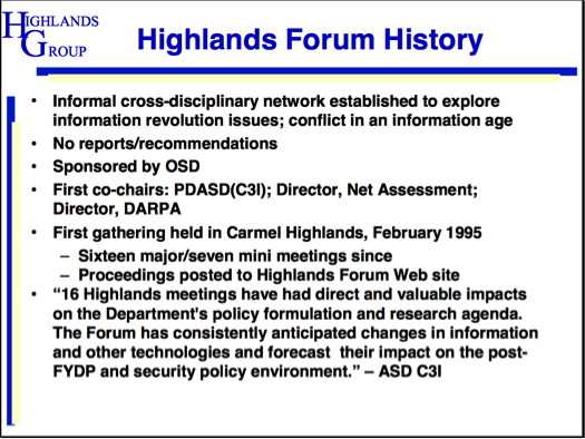 A slide from Richard O'Neill's presentation at Harvard University in 2001
